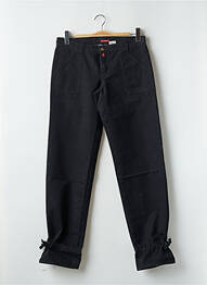 Pantalon droit tissage popeline taille normale noir BE YOU K femme