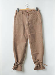 Pantalon droit tissage popeline taille normale beige BE YOU K femme