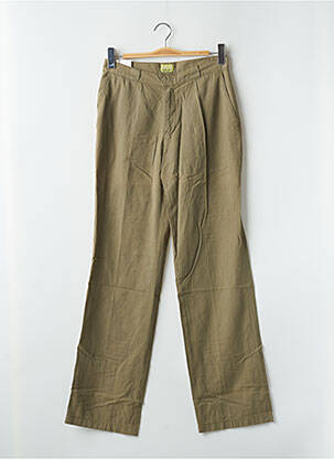 Pantalon droit tissage popeline taille normale vert CIMARRON femme