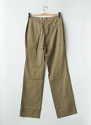 Pantalon droit tissage popeline taille normale vert CIMARRON femme
