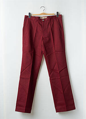 Pantalon droit tissage popeline taille normale rouge FREEMAN T.PORTER femme
