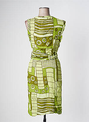 Robe mi-longue imprimé fantaisie sans manche vert MISS SIXTY femme
