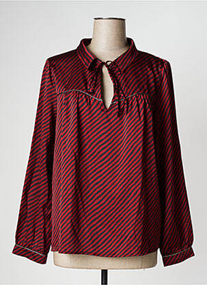 Blouse manches longues manches longues rouge GRACE & MILA femme