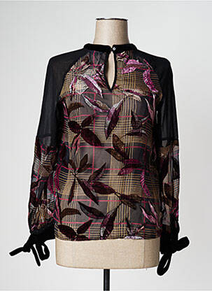 Blouse légère et transparente manches longues noir SALSA femme