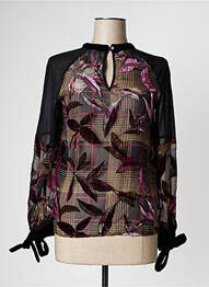 Blouse légère et transparente manches longues noir SALSA femme