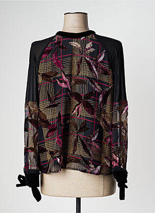 Blouse légère et transparente manches longues noir SALSA femme