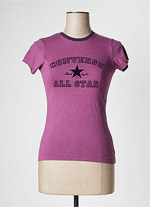 T-shirt sérigraphie manches courtes violet CONVERSE femme