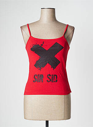 T-shirt imprimé fantaisie fines bretelles rouge SIR SID femme