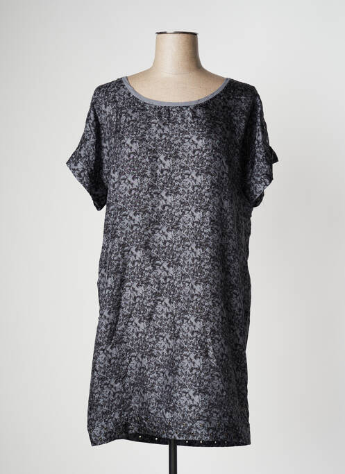 Robe courte fermeture zippée au dos manches courtes gris PEPE JEANS femme