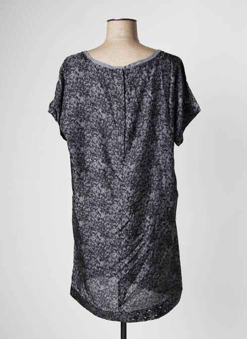 Robe courte fermeture zippée au dos manches courtes gris PEPE JEANS femme