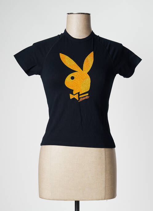 T-shirt sérigraphie manches courtes bleu PLAYBOY femme