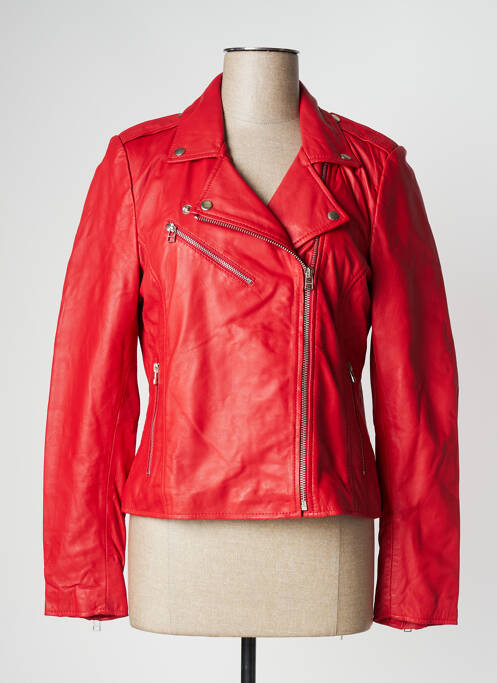 Veste en cuir rouge GOOSECRAFT pour femme