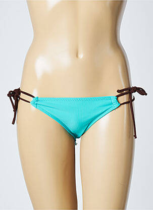 Bas de maillot de bain effet matière satinée bikini bleu LITTLE MARCEL femme