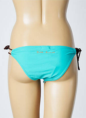 Bas de maillot de bain effet matière satinée bikini bleu LITTLE MARCEL femme