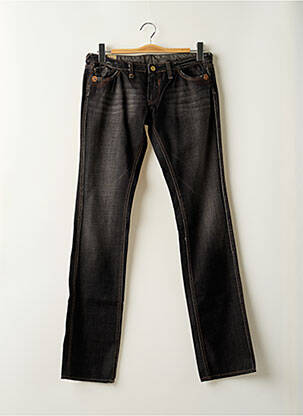 Jeans coupe slim tissage brut taille normale noir LE TEMPS DES CERISES femme