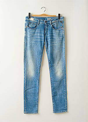 Jeans coupe slim effet usé délavé taille basse bleu REPLAY femme