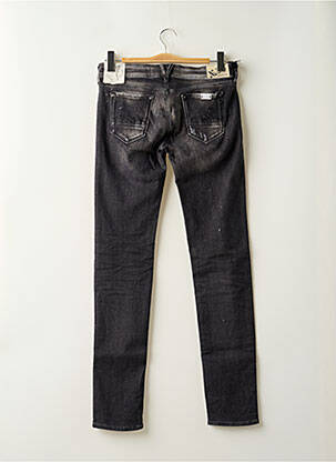 Jeans coupe slim effet usé délavé taille basse noir REPLAY femme