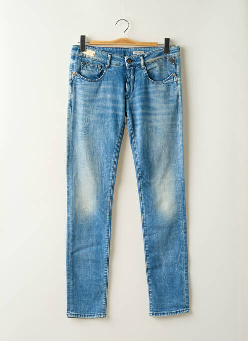 Jeans coupe slim effet usé délavé taille basse bleu REPLAY femme