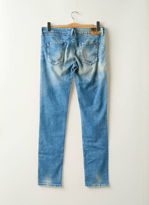 Jeans coupe slim effet usé délavé taille basse bleu REPLAY femme