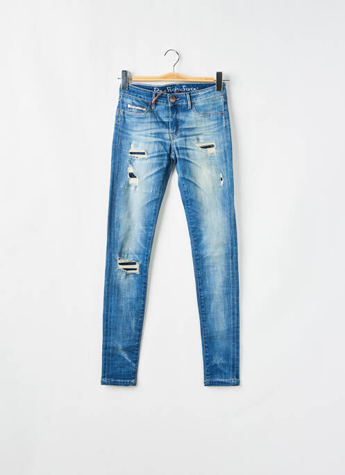Jeans coupe slim effet usé délavé taille normale bleu DN.SIXTY SEVEN femme