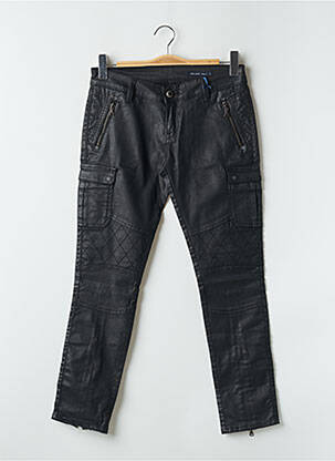 Pantalon slim tissage enduit taille normale noir TEDDY SMITH femme