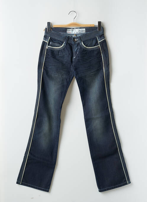 Jeans coupe droite stretch taille basse bleu FREEMAN T.PORTER femme
