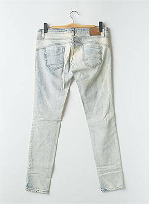 Jeans coupe slim effet usé délavé taille basse bleu PLEASE femme
