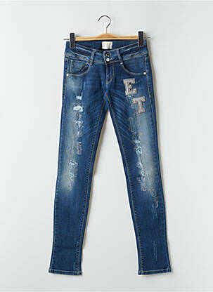 Jeans skinny stretch taille basse bleu MET femme