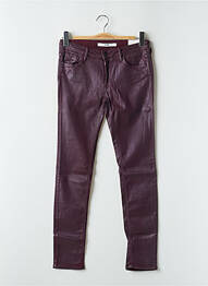 Pantalon slim tissage enduit taille normale rouge REIKO femme