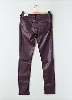 Pantalon slim tissage enduit taille normale rouge REIKO femme