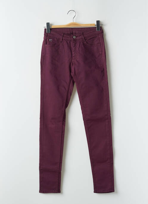 Pantalon slim violet LE TEMPS DES CERISES pour femme