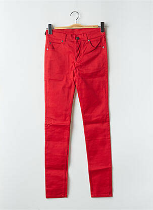 Jeans coupe slim taille basse taille basse rouge CHEAP MONDAY femme