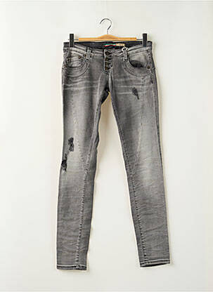 Jeans coupe slim poches gris PLEASE femme