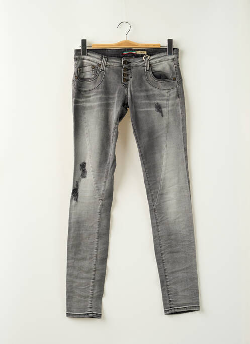 Jeans coupe slim gris PLEASE pour femme