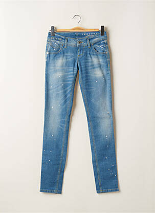 Jeans coupe slim tissage brut taille normale bleu FREESOUL femme