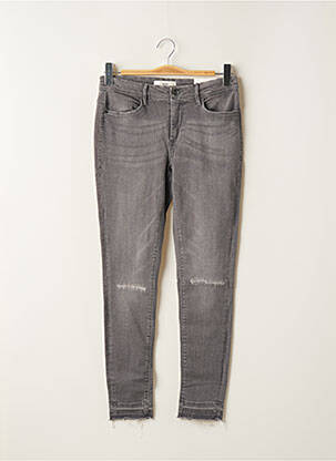 Jeans coupe slim tissage brut taille normale gris ICHI femme