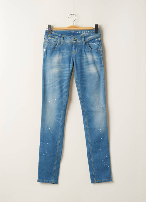 Jeans coupe slim tissage brut taille normale bleu FREESOUL femme