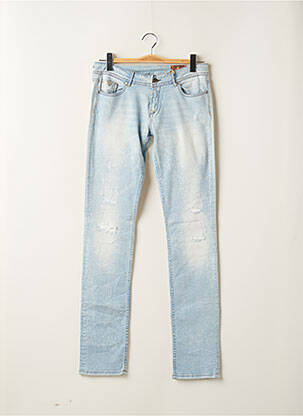 Jeans coupe slim effet usé délavé taille normale bleu KAPORAL femme