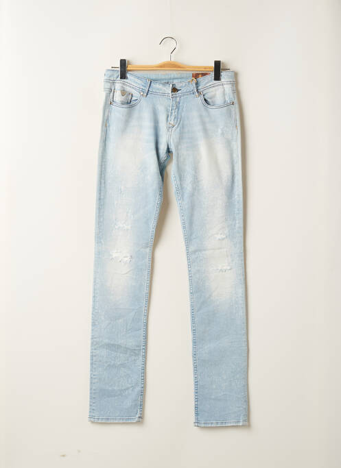 Jeans coupe slim effet usé délavé taille normale bleu KAPORAL femme