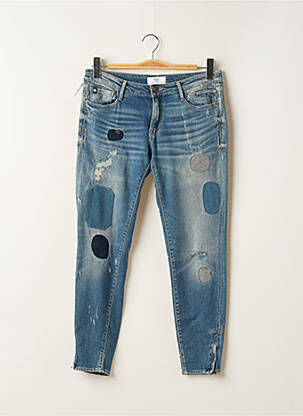 Jeans coupe slim effet usé délavé taille basse bleu LE TEMPS DES CERISES femme