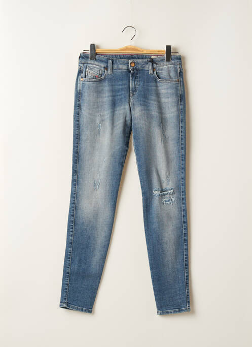 Jeans skinny effet usé délavé taille basse bleu DIESEL femme