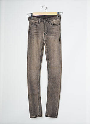 Jeans coupe slim stretch taille haute gris CHEAP MONDAY femme
