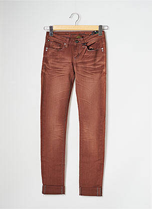 Jean coupe flare stretch taille basse marron ONE GREEN ELEPHANT femme