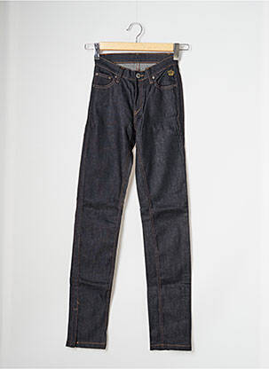 Jeans coupe slim tissage brut taille haute bleu DEEP SOUL femme