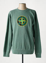 Sweat-shirt maille semi-opaque manches longues vert PIZZA SKATEBOARD homme