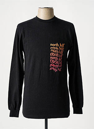 T-shirt coupe cintrée manches longues noir NORTH HILL homme
