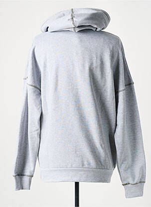 Sweat-shirt à capuche broderie manches longues gris TEALER homme