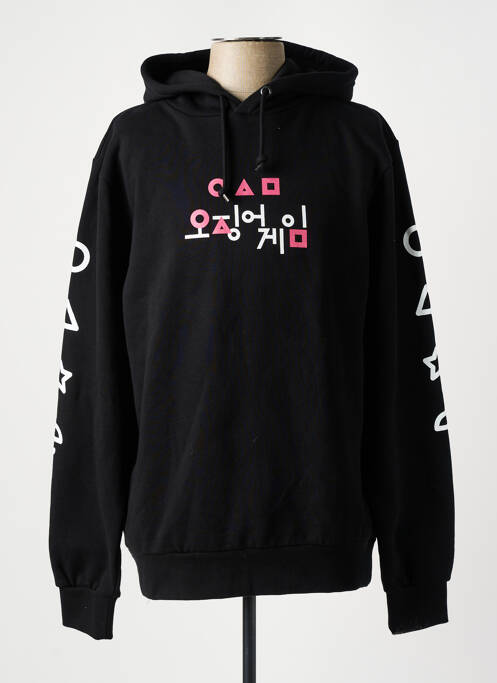 Sweat-shirt à capuche sérigraphie floquée manches longues noir CITADIUM homme