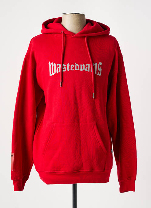 Sweat-shirt à capuche rouge WASTED PARIS pour homme