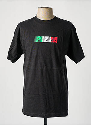 T-shirt coupe droite manches courtes noir PIZZA SKATEBOARD homme